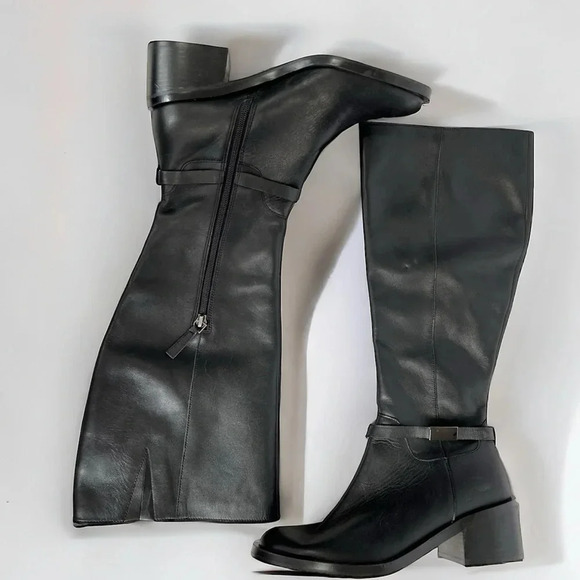 Linea Paolo Kamile Knee High Riding Boot in Black Size 9 - Picture 1 of 14